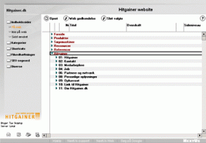 Opstartsvisningen i Hitgainer CMS